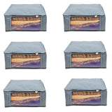 Premium Grey Saree Covers with Zip - Set of 6: Organize and Protect Your Sarees with Style!