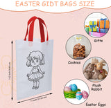 Kids DIY Birthday Party & Goodie Bag - Pack of 20 Reusable Non-Woven Return Gift Bags with Handle (White & Red)