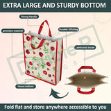 DOUBLE R BAGS Big Eco Cotton Canvas Shopping Bags For Carry Milk Grocery Fruits Vegetable With Reinforced Handles Jhola Bag - Kitchen Essential