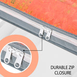 Double R Bags Set of 6 Foldable Saree Covers and Clothes Storage Bags with Transparent Top and Zippered Closure (Grey)