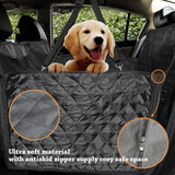 DOUBLE R BAGS Polyester Dog Car Seat Covers with Side Flap Pet Backseat Cover for Cars, Sedan and Suv'S - Waterproof Hammock Diamond Pattern Dog Seat Cover Black Large