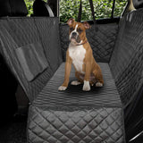DOUBLE R BAGS Polyester Dog Car Seat Covers with Side Flap Pet Backseat Cover for Cars, Sedan and Suv'S - Waterproof Hammock Diamond Pattern Dog Seat Cover Black Large