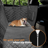 DOUBLE R BAGS Polyester Dog Car Seat Covers with Side Flap Pet Backseat Cover for Cars, Sedan and Suv'S - Waterproof Hammock Diamond Pattern Dog Seat Cover Black Large