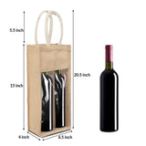 DOUBLE R BAGS Eco-Friendly Jute Water Bottle Carry Bag: Dual Compartment Design, Reusable and Sustainable for Gifting Purpose. (Pack of 4)