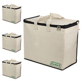 Canvas Bag with Cotton Handles and Covers Zip Bags Pack Of 2 (Black) - DOUBLE R BAGS