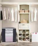 DOUBLE R BAGS Large Foldable Storage Bag Organizer Clothes Storage Container for Blanket Comforter Saree Toys Clothing Bedding with Durable Handles (Pack of 1)