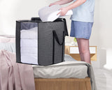 DOUBLE R BAGS Large Foldable Storage Bag Organizer Clothes Storage Container for Blanket Comforter Saree Toys Clothing Bedding with Durable Handles (Pack of 1)