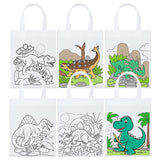 Double R Bags 24 Pcs Dinosaur Party Gift Bag for Boys - Dino Party Supplies | Color Your Own Bag