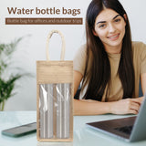 DOUBLE R BAGS Eco-Friendly Jute Water Bottle Carry Bag: Dual Compartment Design, Reusable and Sustainable for Gifting Purpose. (Pack of 4)