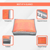 Double R Bags Set of 6 Foldable Saree Covers and Clothes Storage Bags with Transparent Top and Zippered Closure (Grey)