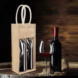 DOUBLE R BAGS Eco-Friendly Jute Water Bottle Carry Bag: Dual Compartment Design, Reusable and Sustainable for Gifting Purpose. (Pack of 4)