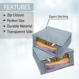 Premium Grey Saree Covers with Zip - Set of 6: Organize and Protect Your Sarees with Style!
