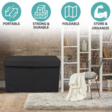 Double R Bags Collapsible Laundry Cum Toy Storage Basket Bin Hamper Box With Lid For Clothes Organizer Unit Size For Boys And Girls Room (Black) - Double R Bags