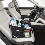DOUBLE R BAGS Foldable Passenger Car Seat Organizer With Mesh Pockets Black - Double R Bags