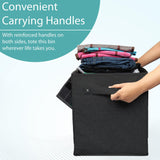 Double R Bags Collapsible Laundry Cum Toy Storage Basket Bin Hamper Box With Lid For Clothes Organizer Unit Size For Boys And Girls Room (Black) - Double R Bags