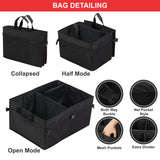 Car Trunk Organizer for Car SUV Storage With Handles Multi Pockets Organizers and Adjustable Dividers