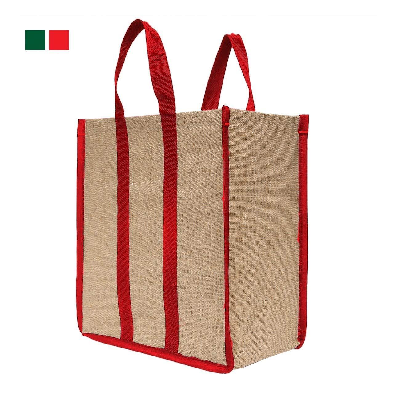 DOUBLE R BAGS Reusable Laminated Jute Grocery Shopping Bag - Double R Bags