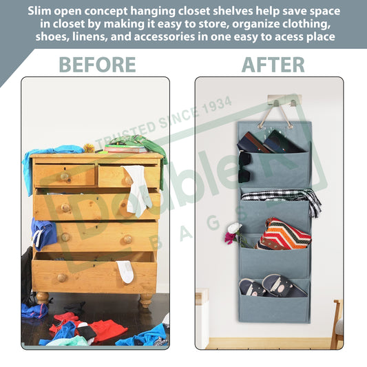 Collapsible Fabric 4-Layered Pocket Wall Door Cloth Wardrobe Hanging