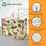 Cotton Canvas Grocery Shopping Bags for Carry Milk Fruits Vegetable with Reinforced Handles Pack of 3