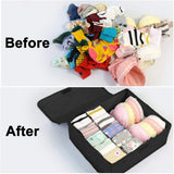 DOUBLE R BAGS Collapsible Drawer Organizer with Lid (Black, 16+11)