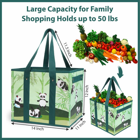 Collapsible Reusable Grocery Shopping Bags