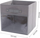 DOUBLE R BAGS Storage Cube Bins Clear Window for kids toys Office Closet Shelf (Grey) - Double R Bags