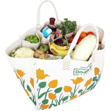 DOUBLE R BAGS Canvas Bag with Cotton Handles and Multipurpose Storage Organizer Tulip