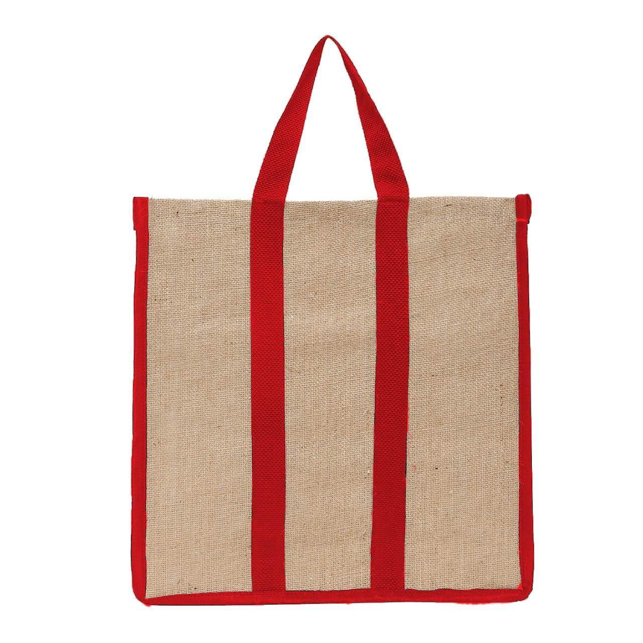 DOUBLE R BAGS Reusable Laminated Jute Grocery Shopping Bag - Double R Bags