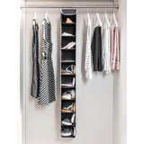 Double R Bags Hanging Shoe Organizer for Closet with Side Mesh Pockets 10 Shelf Pack Of 1 Black - Double R Bags
