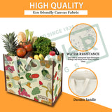 Cotton Canvas Grocery Shopping Bags for Carry Milk Fruits Vegetable with Reinforced Handles Pack of 3