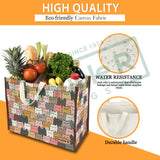 Cotton Canvas Grocery Shopping Bags for Carry Milk Fruits Vegetable with Reinforced Handles Pack of 3
