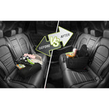 DOUBLE R BAGS Foldable Passenger Car Seat Organizer With Mesh Pockets Black - Double R Bags