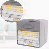 DOUBLE R BAGS Storage Cube Bins Clear Window for kids toys Office Closet Shelf (Grey) - Double R Bags