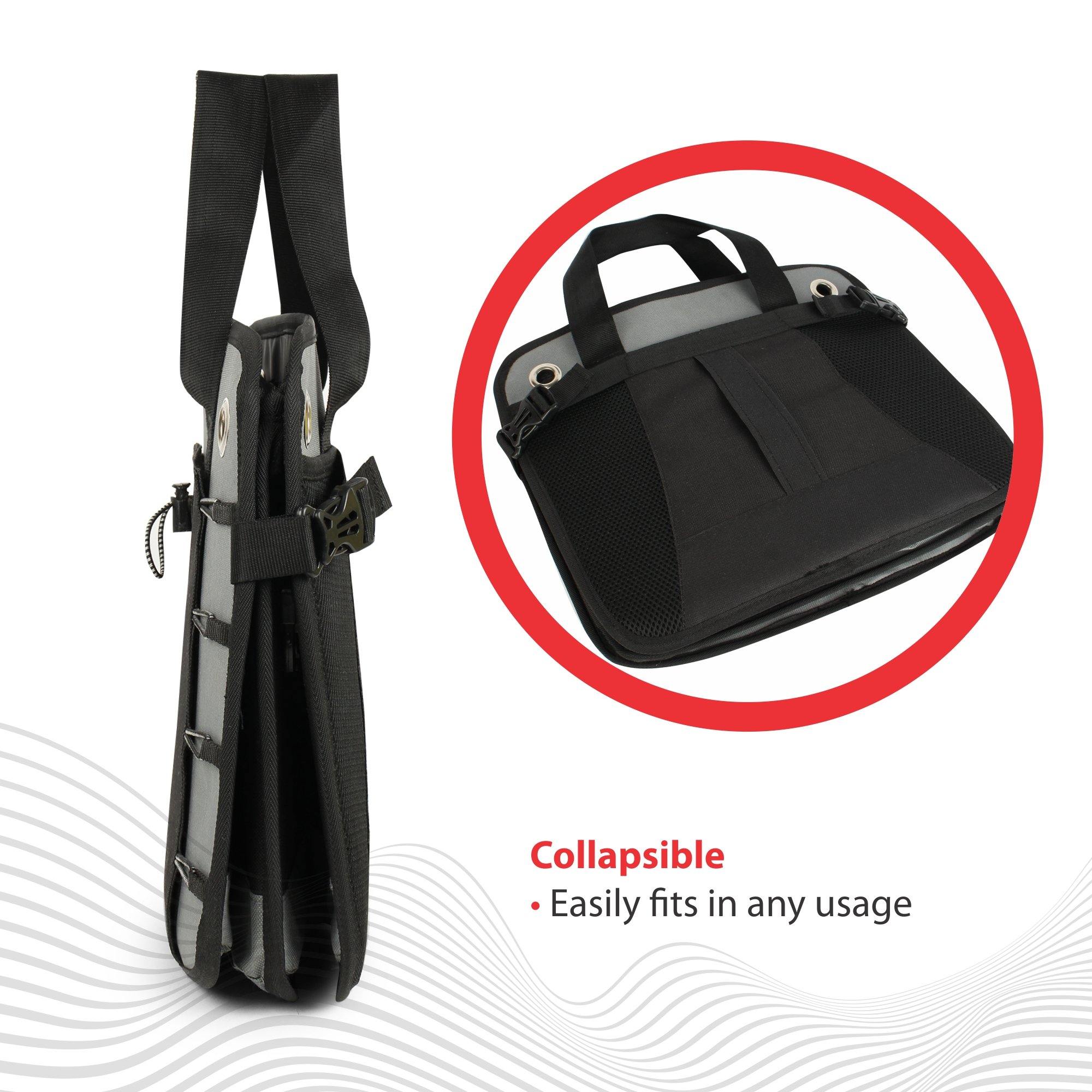 Double R Bags Multi Compartments Collapsible Portable Car Boot Organizer Black Grey - Double R Bags