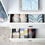 DOUBLE R BAGS No Smell Foldable Cloth Storage Cube with Drawers for Underwear Bras Socks Ties Scarves Set of 3 (Black) - Double R Bags