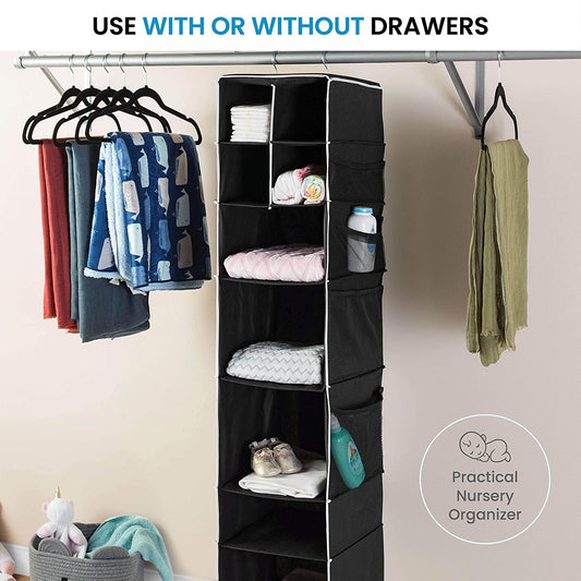 Hanging Closet Organizer with 5 Drawer Organizers