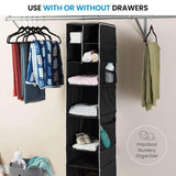Hanging Closet Organizer with 5 Drawer Organizers