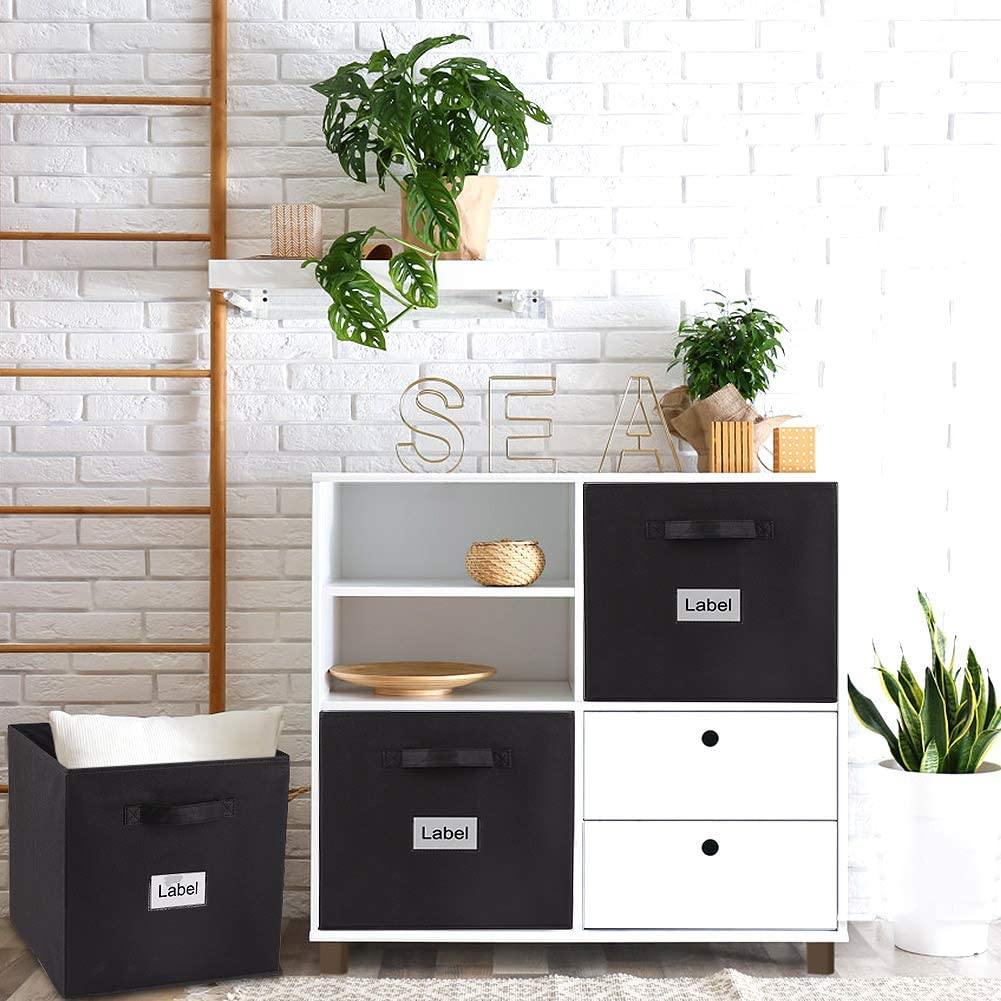Double R Bags Storage Cubes Non-woven Fabric Storage Bins | Cube Storage Bins for Home and Office Medium Black Pack Of 2 - Double R Bags
