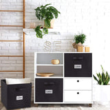 Double R Bags Storage Cubes Non-woven Fabric Storage Bins | Cube Storage Bins for Home and Office Medium Black Pack Of 2 - Double R Bags