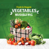 Cotton Canvas Grocery Shopping Bags for Carry Milk Fruits Vegetable with Reinforced Handles Pack of 3