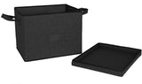 DOUBLE R BAGS Large-Capacity Foldable Storage Bin Box with Lid Cover and Handle (Black)(Strg-4B1) - Double R Bags