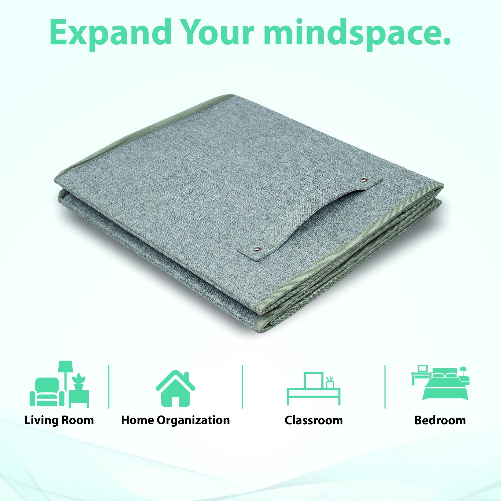 Double R Bags Collapsible Laundry Cum Toy Storage Basket Bin Hamper Box With Lid For Clothes Organizer Unit Size For Boys And Girls Room (Grey) - Double R Bags