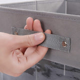 DOUBLE R BAGS Storage Cube Bins Clear Window for kids toys Office Closet Shelf (Grey) - Double R Bags