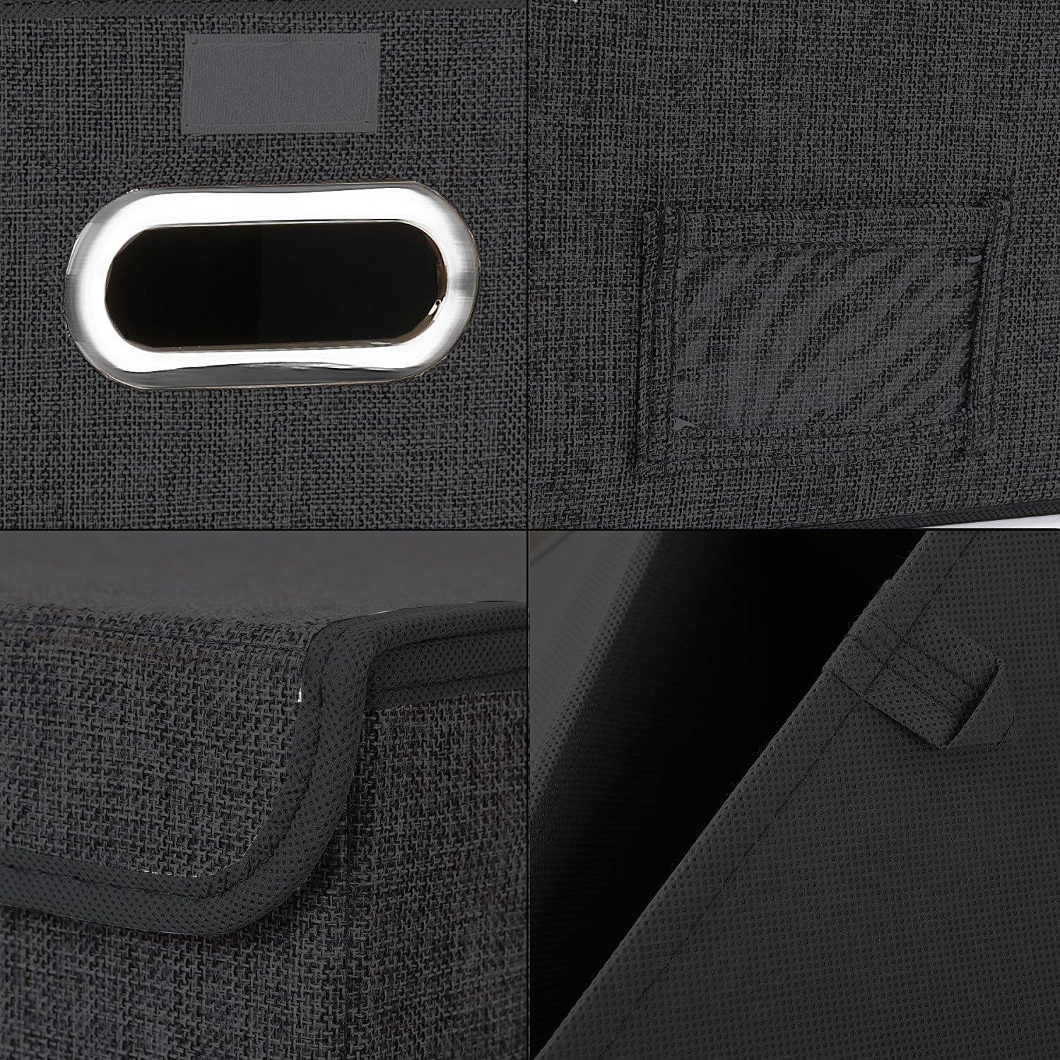 Storage Box Container Bins with Covers and Metal Handles for Office