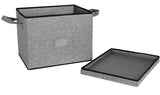 DOUBLE R BAGS Large-Capacity Foldable Storage Bin Box with Lid Cover and Handle (Grey)(Strg-4G1) - Double R Bags
