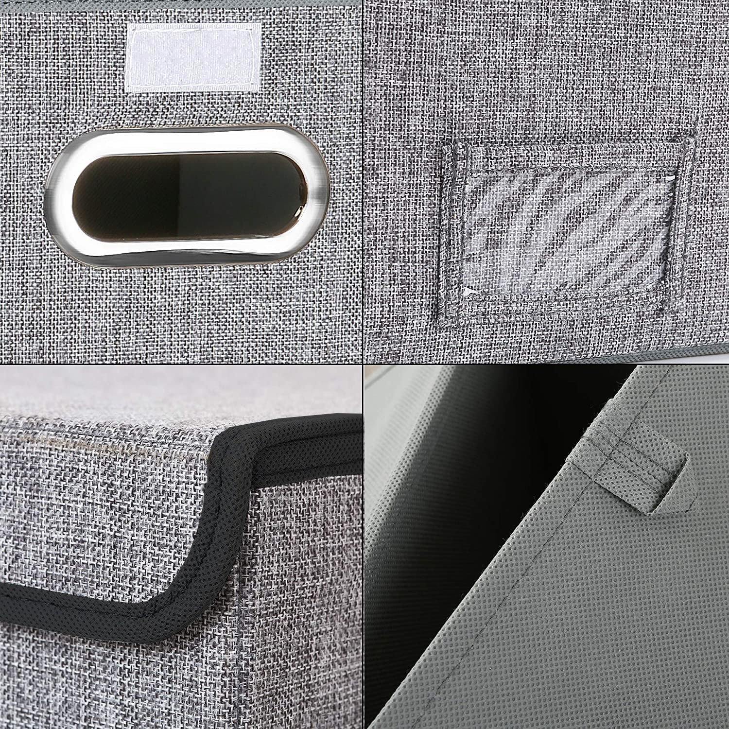 Storage Box Container Bins with Lids Covers and Metal Handles for Office