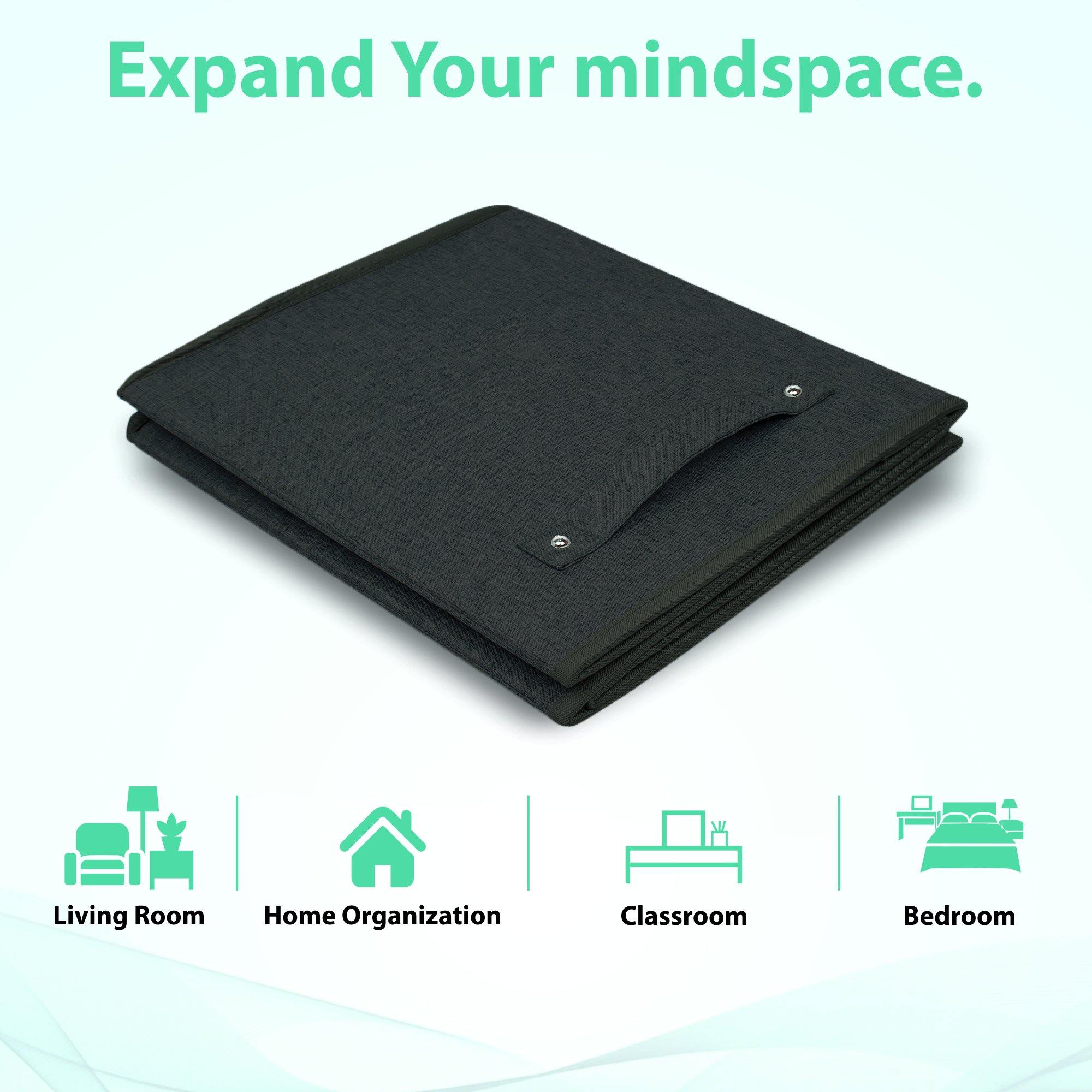 Double R Bags Collapsible Laundry Cum Toy Storage Basket Bin Hamper Box With Lid For Clothes Organizer Unit Size For Boys And Girls Room (Black) - Double R Bags