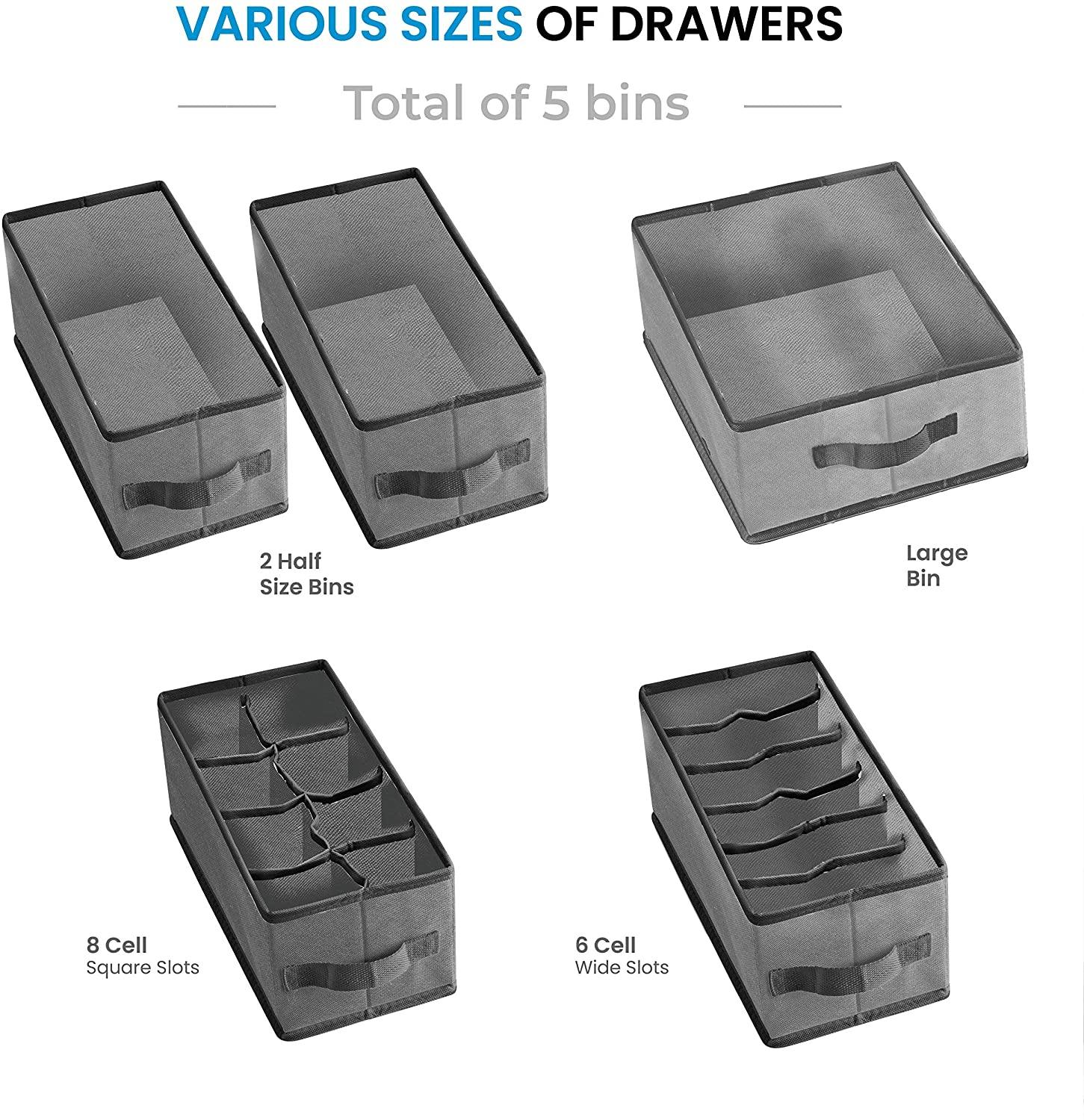 Hanging Closet Organizer with 5 Drawer Organizers