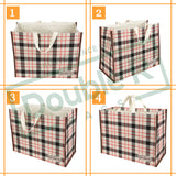 Cotton Canvas Grocery Shopping Bags for Carry Milk Fruits Vegetable with Reinforced Handles Pack of 3