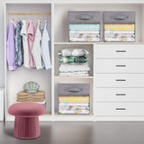 DOUBLE R BAGS Storage Cube Bins Clear Window for kids toys Office Closet Shelf (Grey) - Double R Bags